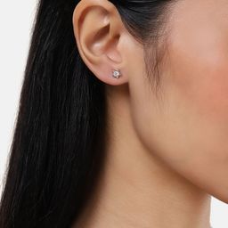 Luxevogue 92.5 Silver Rhodium Plated Star Shaped Cubic Zirconia Studs Earrings-image-80