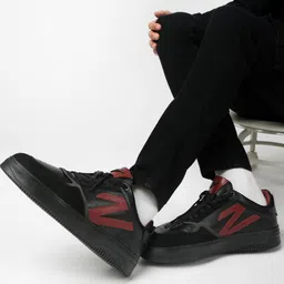 ZEESH Men Colourblocked Round Toe Lace-Ups Leather Basics Sneakers-18
