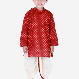 Superminis Boys Thread Work Pure Cotton Kurta with Dhoti Pants-18