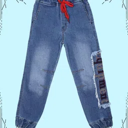 CREMLIN CLOTHING Boys Blue Mildly Distressed Light Fade Jeans-image-63