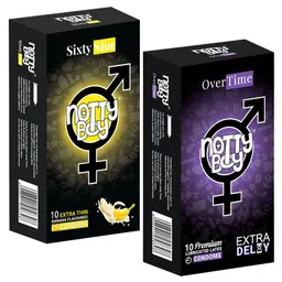 noTTy Boy Men Set of Banana Flavoured & Delay Extra Time Thin Condoms - 10 Pcs each-8