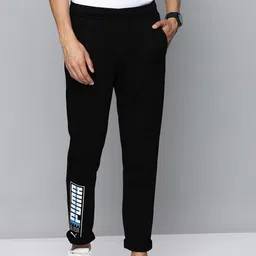 Puma Men Black Typography Printed Slim Fit Regular Track Pants-picture-44