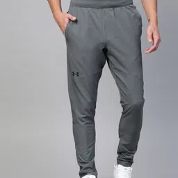 UNDER ARMOUR Men Grey Unstoppable Tapered Training Track Pants-29