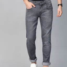 WROGN Men Grey Slim Fit Mid-Rise Clean Look Stretchable Jeans-image-89