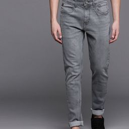 WROGN Men Grey Slim Fit Mid-Rise Clean Look Stretchable Jeans-image-22