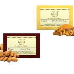 Khadi Natural Handmade Ayurvedic Set of Chandan Haldi & Almond Soaps-20
