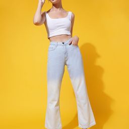 Belliskey Women Straight Fit High-Rise Heavy Fade Denim Jeans-image-53