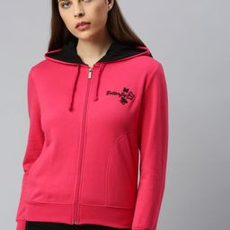 ADBUCKS Women Pink Solid Hooded Sweatshirt-image-48