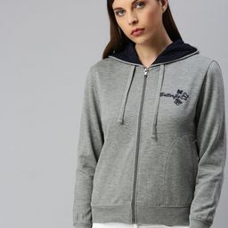 ADBUCKS Women Grey Solid Hooded Sweatshirt-image-62