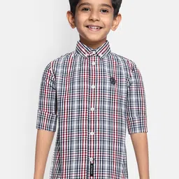 METRO KIDS COMPANY Boys Multicoloured Checked Organic Cotton Casual Shirt-image-85