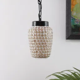 Devansh White Solid Mosaic Glass Hanging Light-picture-32