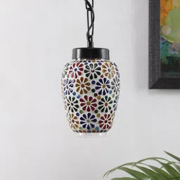 Devansh Multicoloured Solid Mosaic Glass Hanging Light-25
