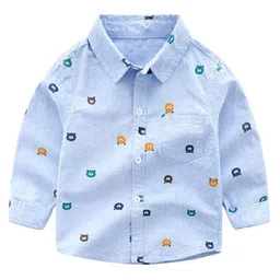 StyleCast Boys Blue Spread Collar Printed Regular Fit Cotton Casual Shirt-picture-34