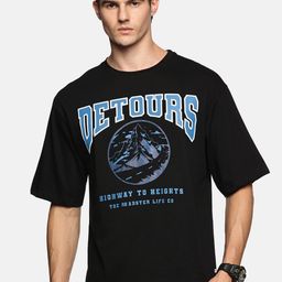 The Roadster Lifestyle Co Detours Printed Relaxed Fit Cotton T-Shirt-image-18