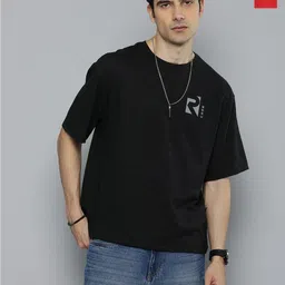 R.Code by The Roadster Life Co. Pack Of 2 Men Round Neck Short Sleeves Oversized T Shirts-image-83