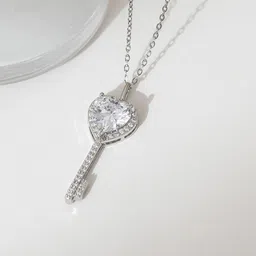 Jewels Galaxy Silver-Plated Contemporary Pendants with Chains-image-75