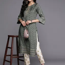 Libas Bandhani Printed Bell Sleeves Gotta Patti Kurta-image-13