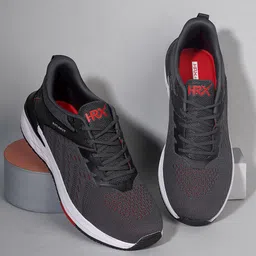 HRX by Hrithik Roshan Men Grey & White Flyknit Textile Marking Running Shoes-picture-22