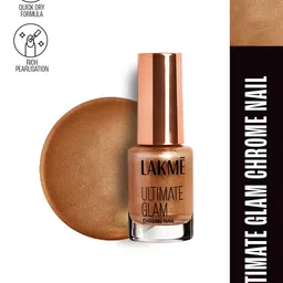 Lakme Ultimate Glam Quick Dry Chrome Nail Polish 6 ml - Bronze CH3-35