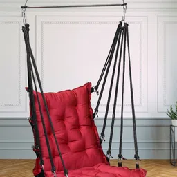 Patiofy Black & Red Eco Friendly Sturdy & Durable Hammock Swing Chair-picture-25