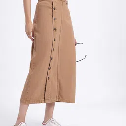 glitchez Whimsical Wonder Twill Regular Fit Midi Denim A-Line Skirt-picture-58