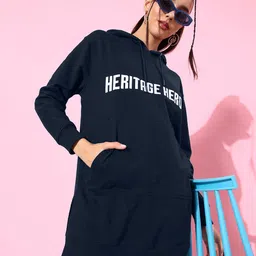 The Roadster Lifestyle Co. Typography Printed Hooded Longline Sweatshirt-image-60