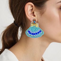 Digital Dress Room Artificial Beads Contemporary Drop Earrings-87