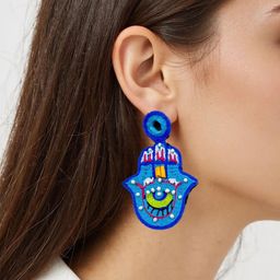 Digital Dress Room Artificial Beads Contemporary Drop Earrings-99