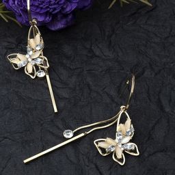 Unwind by Yellow Chimes Gold Plated Contemporary Drop Earrings-57