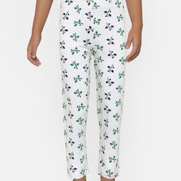 SINI MINI Girls White & Purple Printed Regular Fit Lounge Pants-image-107
