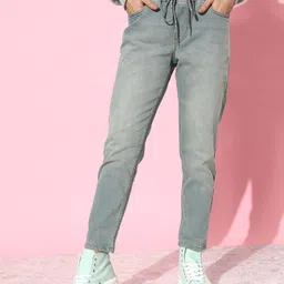 The Roadster Lifestyle Co. Women Stunning Blue Jogger Fit Winter Ramble Glam Game Jeans-image-27