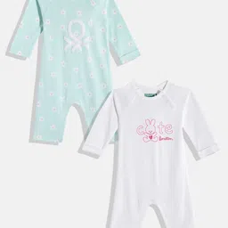 United Colors of Benetton Infant Girls Pack of 2 Pure Cotton Rompers-image-27