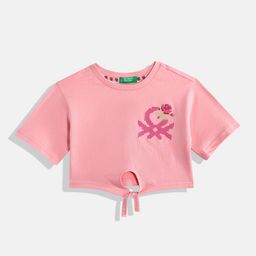 United Colors of Benetton Brand Logo Embroidered Pure Cotton Top-picture-23