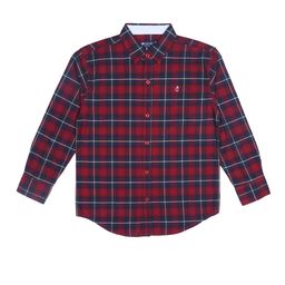 Gini and Jony Infant Boys Red & Navy Blue Checked Pure Cotton Casual Shirt-image-40