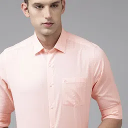 Arrow Original Slim Fit Self-Design Micro-Checks Pure Cotton Formal Shirt-image-23