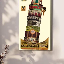 Art Street Cream & Beige Leaning Tower Of Pisa Canvas Painting Wall Art-image-41
