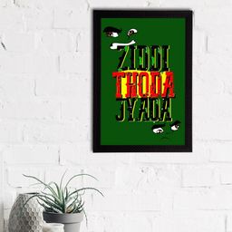 eCraftIndia Green & Red "Ziddi Thoda Jyada" Quirky Quotes Satin Matt Texture UV Art Painting-42