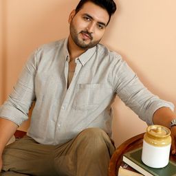Instafab Plus Men Plus Size Comfort Fit Textured Button-Down Collar Cotton Casual Shirt-image-83
