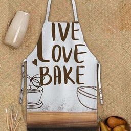Steve & Anderson Unisex White & Brown Printed Pure Cotton Front Pocket Kitchen Apron-49