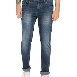 Being Human Men Slim Fit Light Fade Low Distress Cotton Jeans-image-55