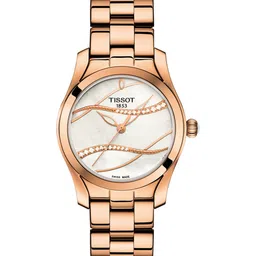 TISSOT Women White T-Wave Mother of Pearl Diamond Studded Analogue Watch T1122103311100-image-20