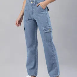ADBUCKS Women Wide Leg High-Rise Heavy Fade Jeans-picture-21