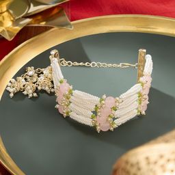 Zaveri Pearls Gold-Plated Artificial Beads Beaded Multistrand Bracelet-17