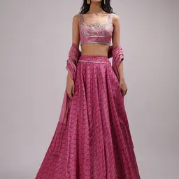 Breathe by Aakanksha Singh Embellished Made to Measure Lehenga & Blouse With Dupatta-8