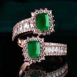 Rubans 18K Rose Gold-Plated CZ-Studded Adjustable Finger Ring-47