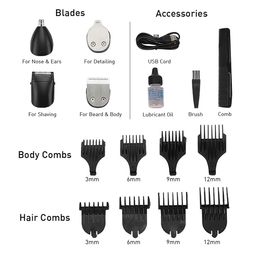Ikonic Me 5 In 1 Express Groomer Timmer With Impact Resistant Combs - Black & Silver image 3