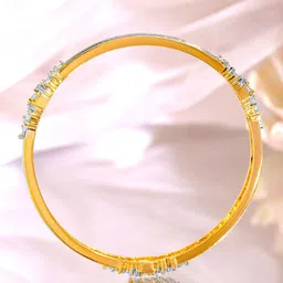 Rubans Set of 2, 22K Gold-Plated & Rhodium Accent Cubic Zirconia Studded Bangles image 2