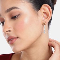 DressBerry Bow Design Stone Studded Contemporary Drop Earrings-image-55