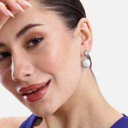 DressBerry Circular Shaped Beads & Stones Studded Drop Earrings-image-85