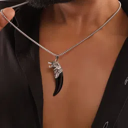 The Roadster Lifestyle Co. Men Silver-Plated Contemporary Pendants with Chains-image-14